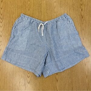 GAP 100% Linen NWT Blue and White Striped Women's Shorts Size M Coastal Beachy